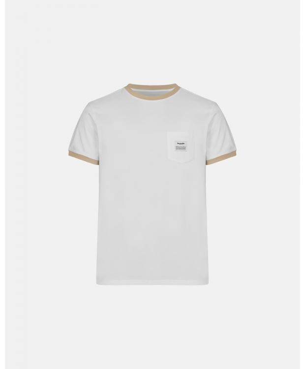 RESTERÖDS økologisk bomuld retro t-shirt m. logo i hvid/sand til herre