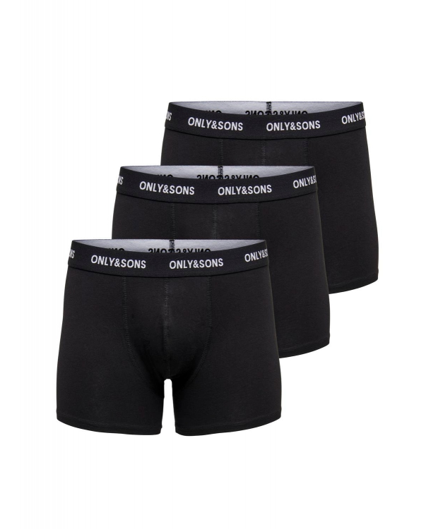 ONLY & SONS 3pak underbukser i sort til herre
