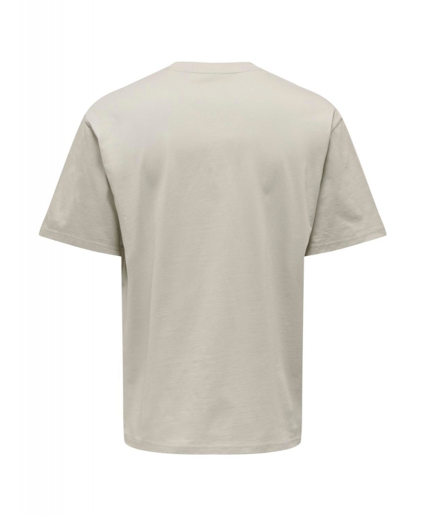 ONLY & SONS t-shirt i beige til herre | Relaxed fit |