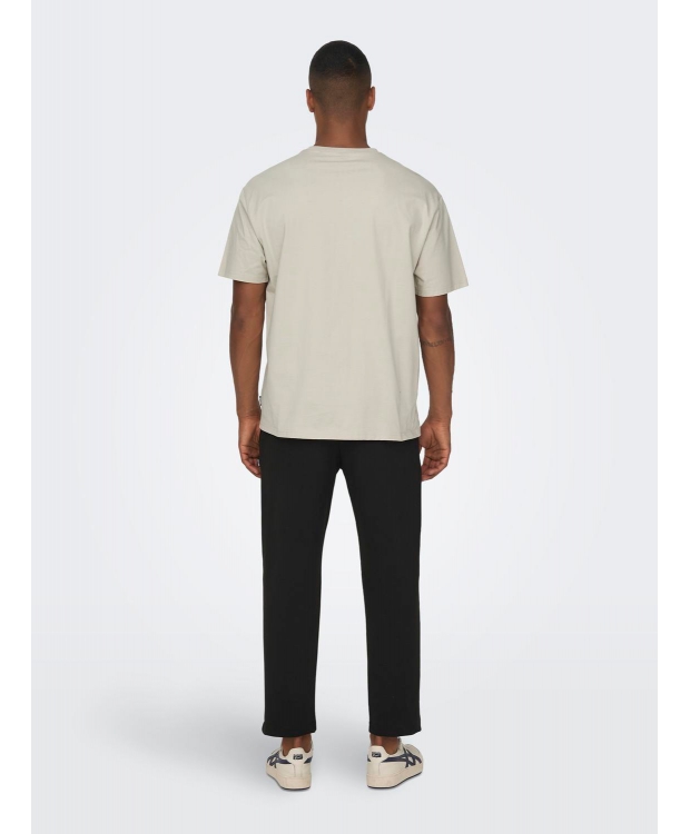 ONLY & SONS t-shirt i beige til herre | Relaxed fit | billede 4