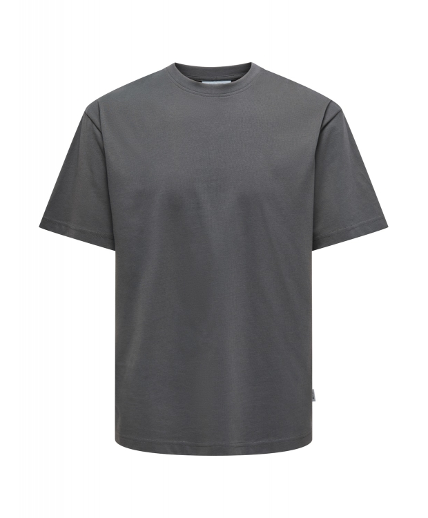 ONLY & SONS t-shirt i mørkegrå til herre | Relaxed fit |