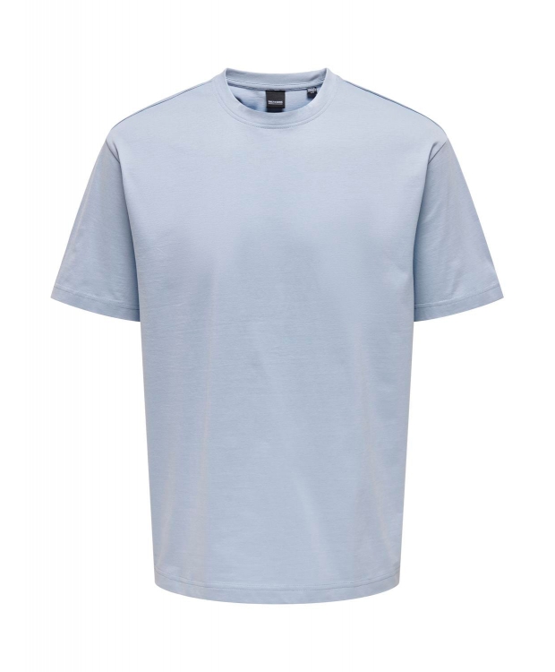 ONLY & SONS t-shirt i lyseblå til herre | Relaxed fit |
