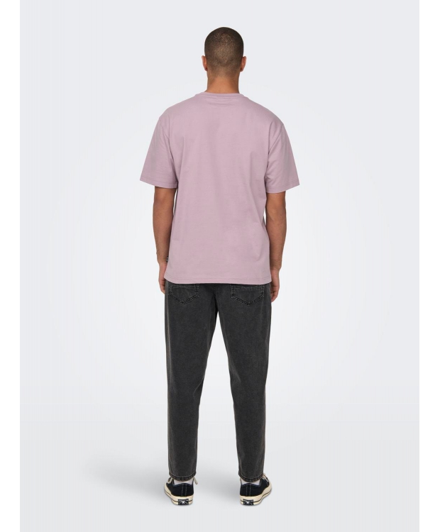 ONLY & SONS t-shirt i laksefarvet til herre | Relaxed fit | billede 4