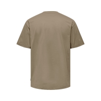 ONLY & SONS t-shirt i mørke beige til herre | Relaxed fit |
