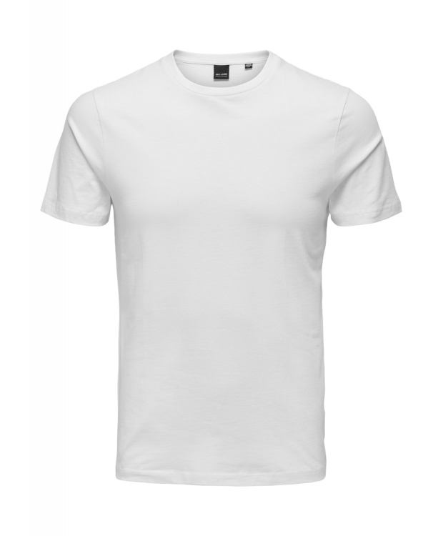 ONLY & SONS 2pak t-shirt i hvid til herre | Slim fit |