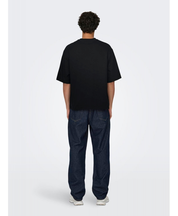 ONLY & SONS t-shirt i sort til herre | Oversized fit | billede 4