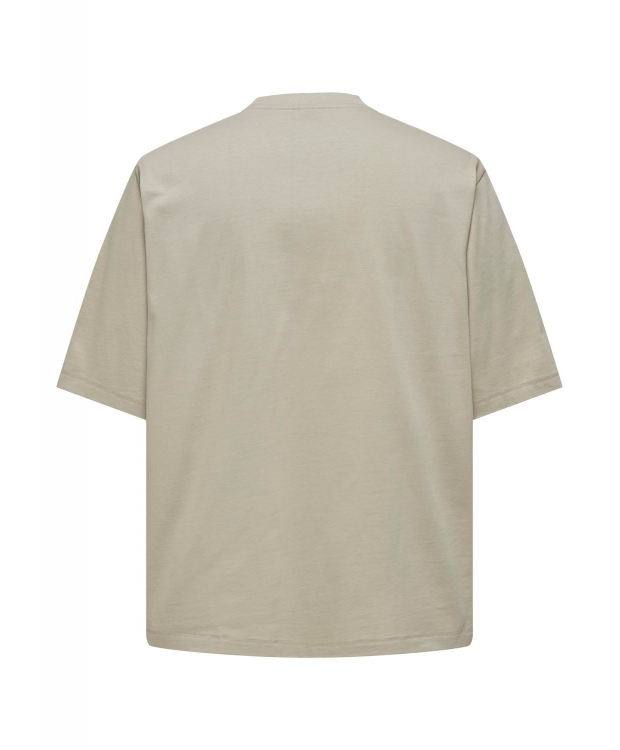 ONLY & SONS t-shirt i beige til herre | Oversized fit |