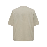 ONLY & SONS t-shirt i beige til herre | Oversized fit |