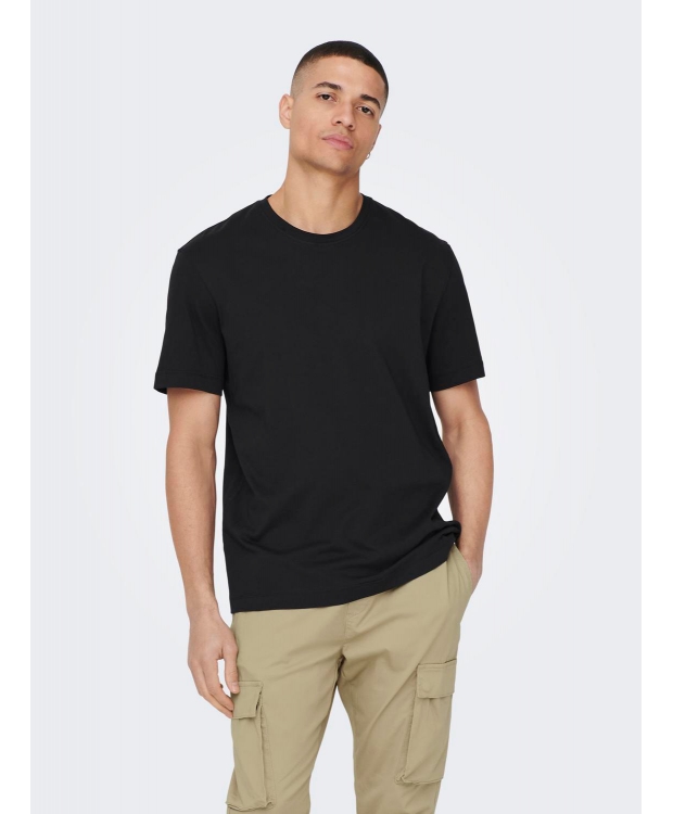 ONLY & SONS t-shirt i sort til herre | Regular fit | billede 3