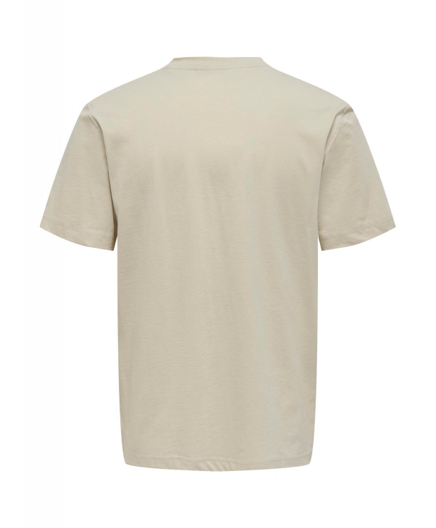 ONLY & SONS t-shirt i beige til herre | Regular fit | billede 3