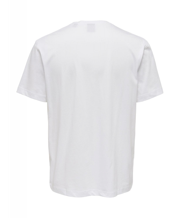 ONLY & SONS t-shirt i hvid til herre | Regular fit | billede 3