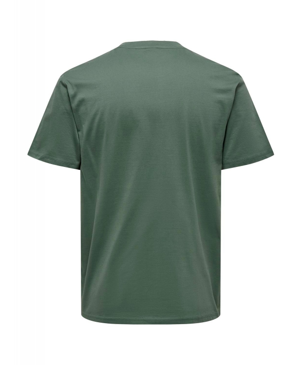 ONLY & SONS t-shirt i grøn til herre | Regular fit | billede 3