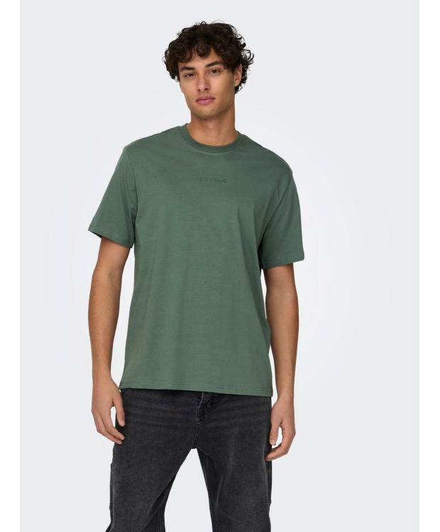 ONLY & SONS t-shirt i grøn til herre | Regular fit |