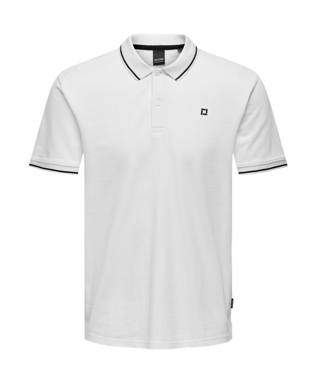 ONLY & SONS polo t-shirt i hvid til herre | Regular fit |