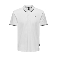 ONLY & SONS polo t-shirt i hvid til herre | Regular fit |