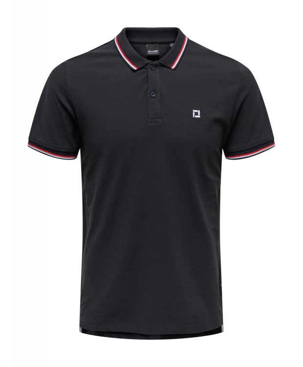 ONLY & SONS polo t-shirt i navy til herre | Regular fit |