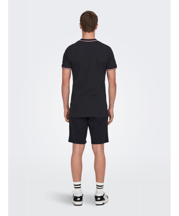 ONLY & SONS polo t-shirt i navy til herre | Regular fit | billede 4