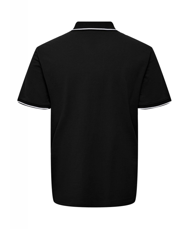 ONLY & SONS polo t-shirt i sort til herre | Regular fit |