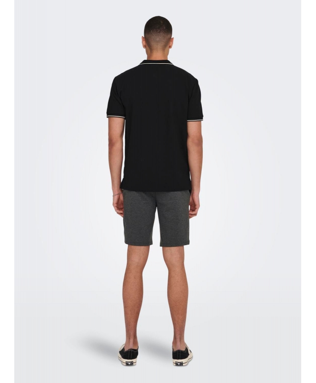 ONLY & SONS polo t-shirt i sort til herre | Regular fit | billede 4