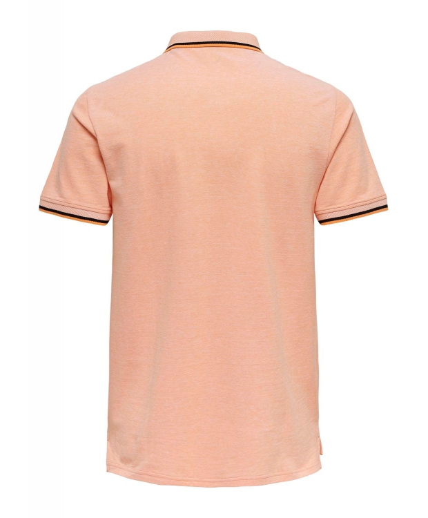 ONLY & SONS polo t-shirt i orange til herre | Regular fit |