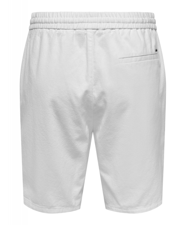 ONLY & SONS shorts i bomuld-hør blanding i hvid til herre