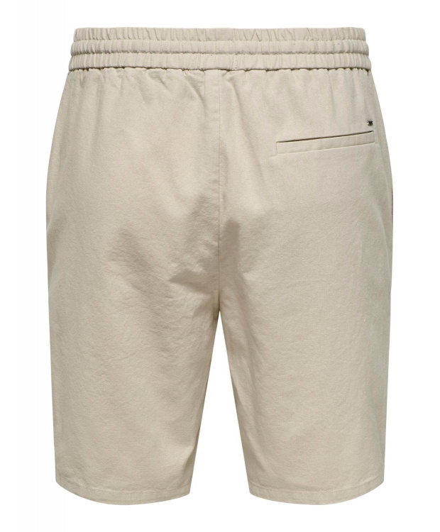 ONLY & SONS shorts i bomuld-hør blanding i beige til herre