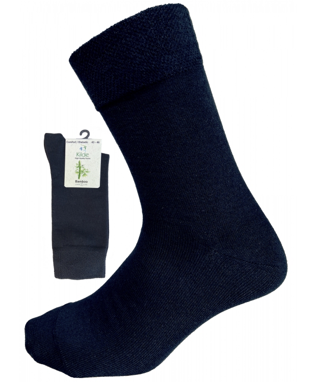 Kilde® Comfort & Diabetes, bambus strømper i sort. Unisex