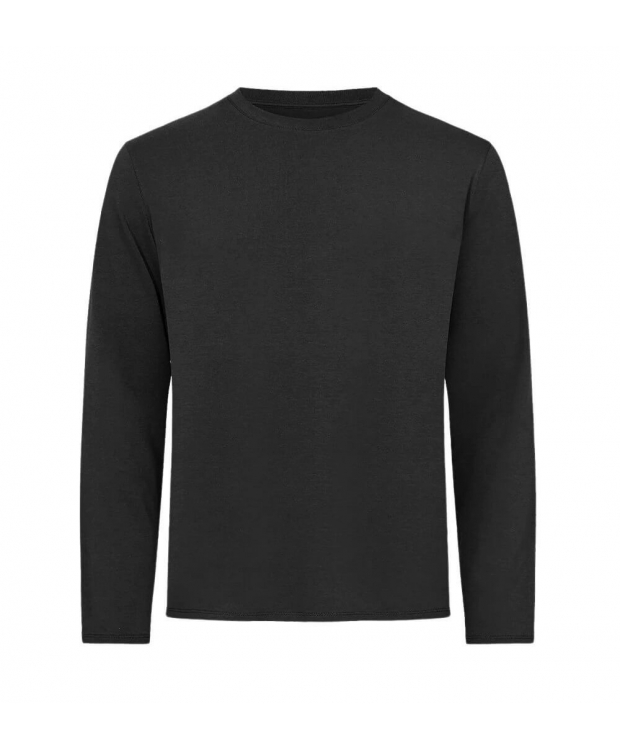 RESTERÖDS langærmet bambus t-shirt i sort til herre