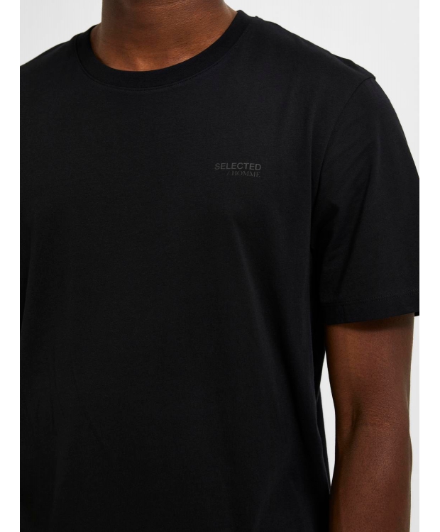 Selected Homme t-shirt i sort til herre billede 4