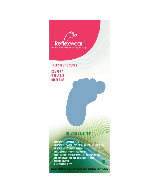 ReflexWear® Comfort & Diabetes tynde strømper i sort. Unisex