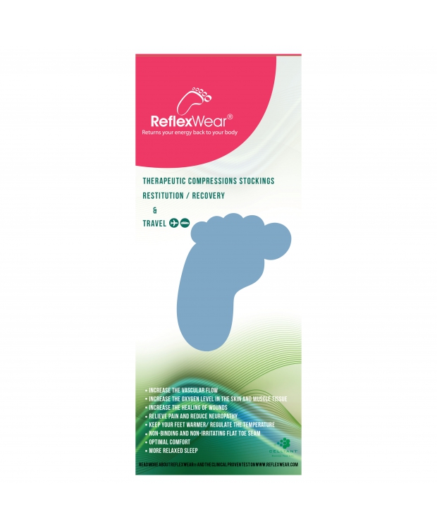 ReflexWear® tynde kompression og rejse strømper i sort. Unisex