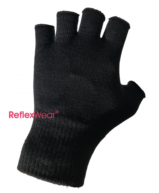 ReflexWear®  Tynde Handsker uden fingre i sort. Unisex