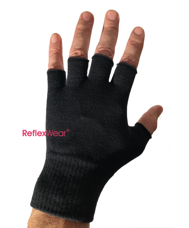ReflexWear®  Tynde Handsker uden fingre i sort. Unisex