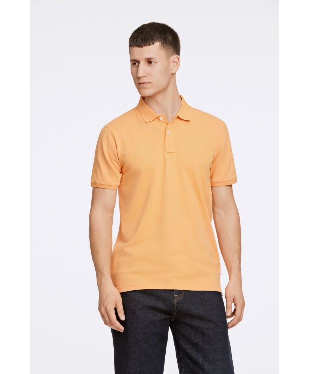 Lindbergh kortærmet Polo i pastel orange til herre billede 3