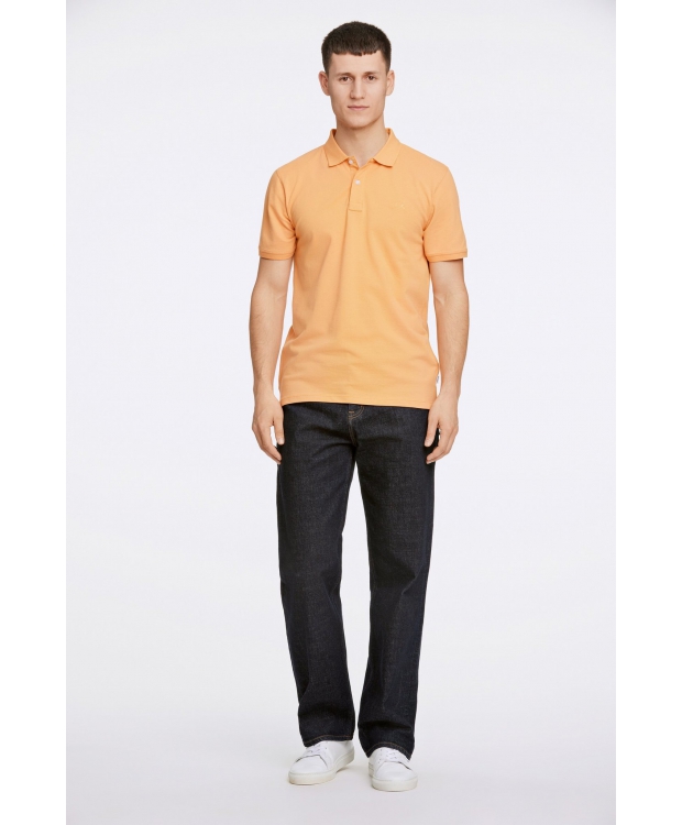Lindbergh kortærmet Polo i pastel orange til herre billede 5