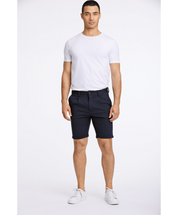 Lindbergh Plisserede shorts i navy til herre billede 3