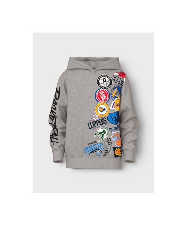 Name It NBA Hoodie i grå til drenge