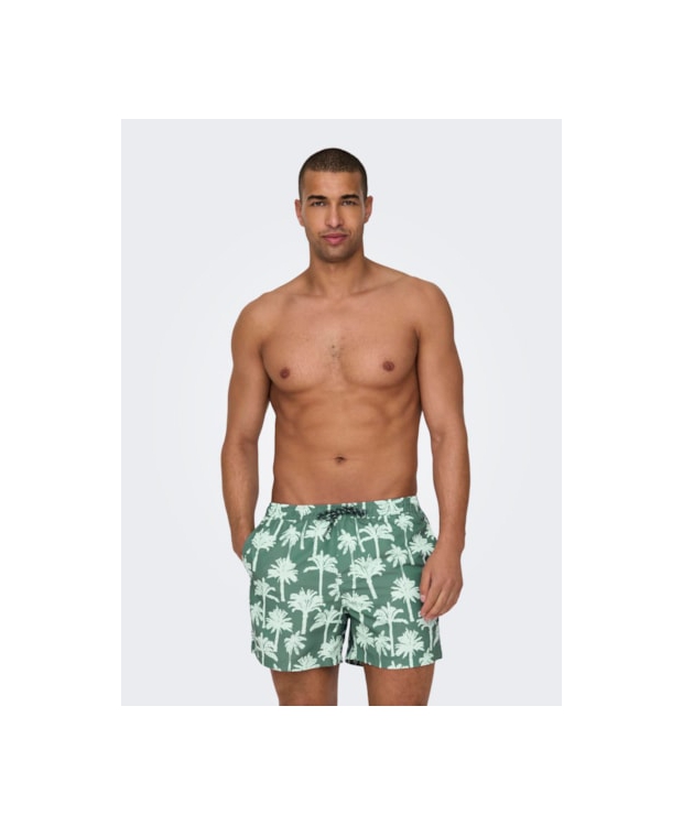 ONLY & SONS Badeshorts i dark forrest til herre