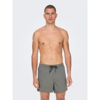 ONLY & SONS Badeshorts i Castor Gray til herre