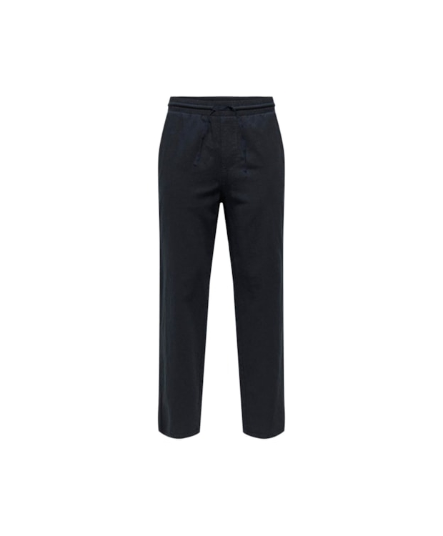 ONLY & SONS Hørbukser Loose Fit i dark navy til herre