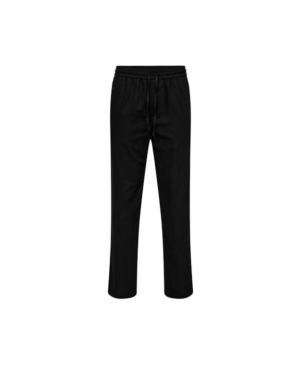 ONLY & SONS Hørbukser Loose Fit i sort til herre