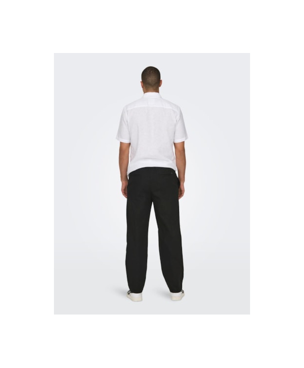 ONLY & SONS Hørbukser Loose Fit i sort til herre billede 4