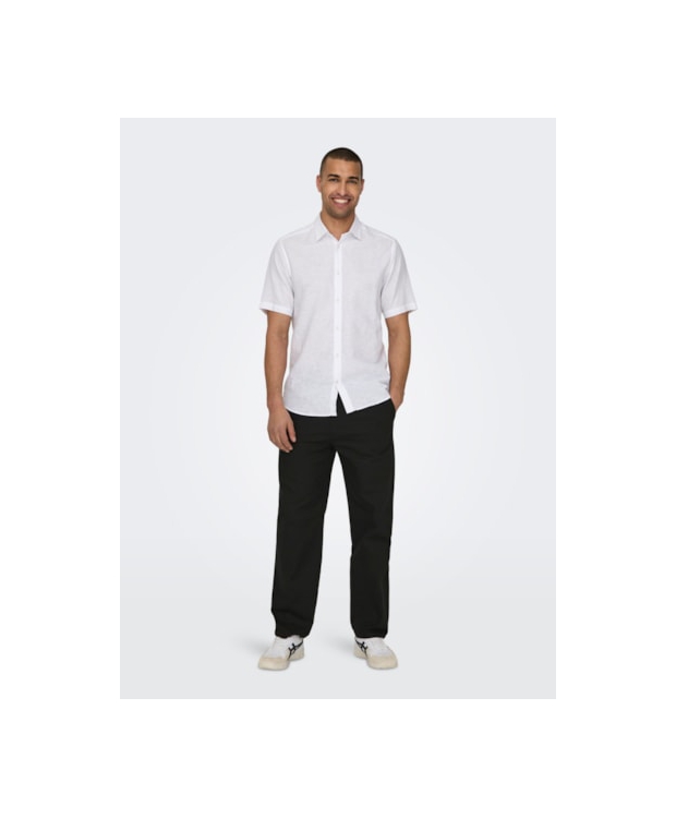 ONLY & SONS Hørbukser Loose Fit i sort til herre billede 5