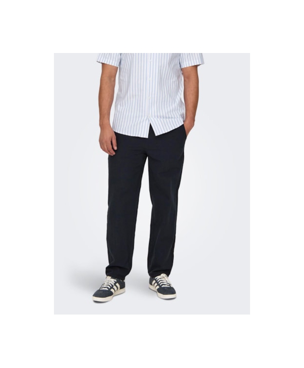 ONLY & SONS Hørbukser Loose Fit i sort til herre billede 7