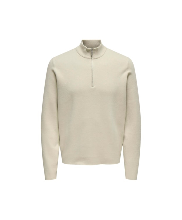 ONLY & SONS half zip i beige til herre