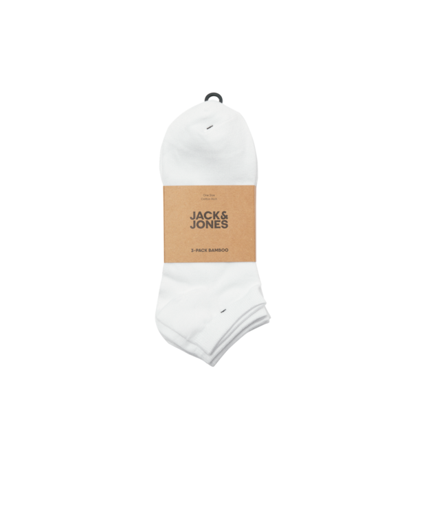Jack & Jones 3pak ankelsokker i bambus hvid til herre