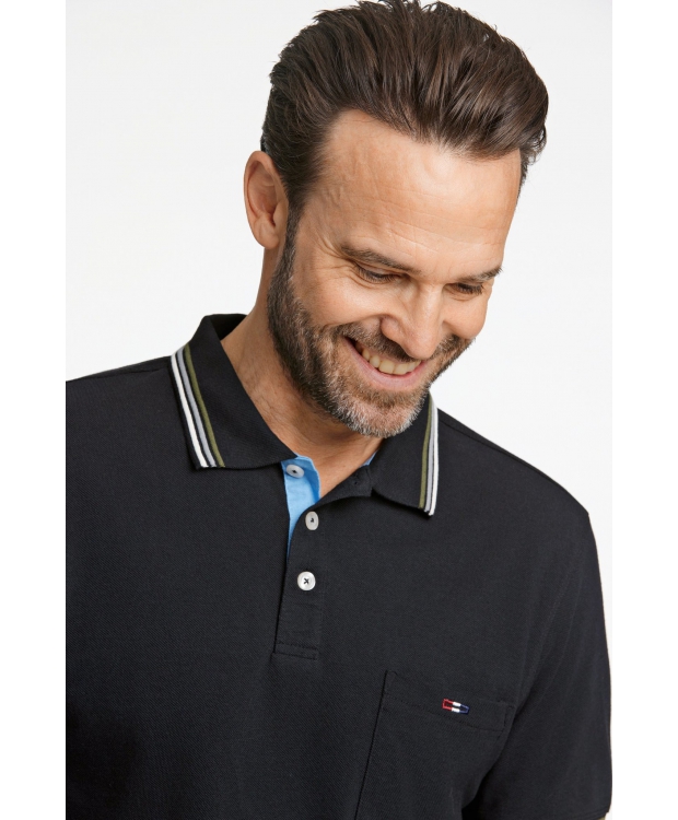 Bison polo i sort til herre | Regular fit | billede 4