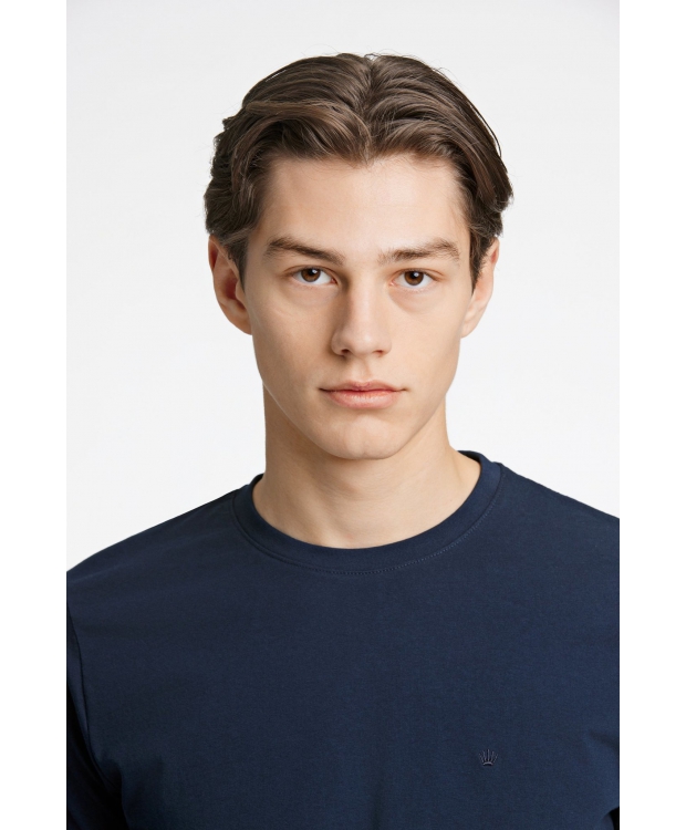 Junk de Luxe t-shirt i Navy med rund hals til herre | Relaxed fit | billede 4
