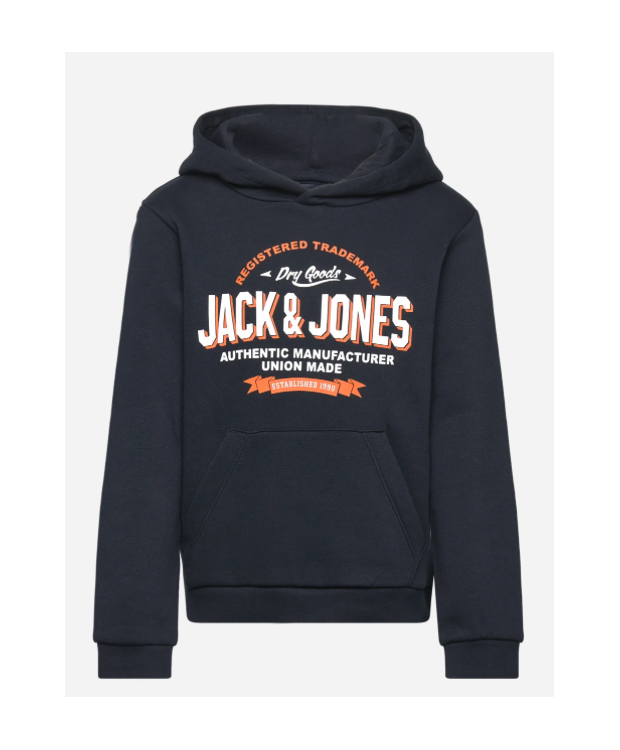 Jack & Jones Hoodie i navy til drenge