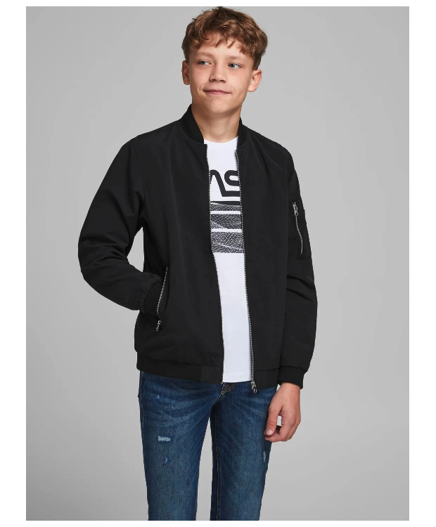 Jack & Jones Junior Overgangsjakke i sort til drenge